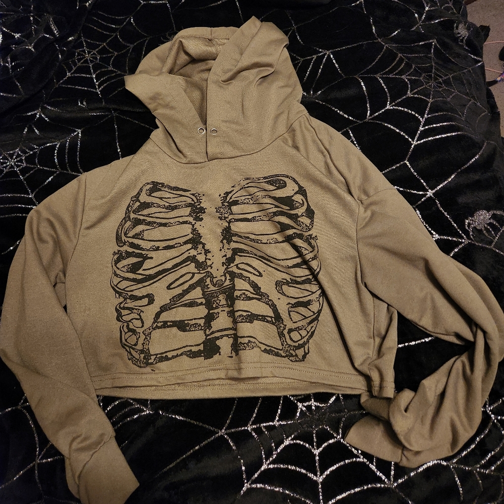Ribcage crop hoodie